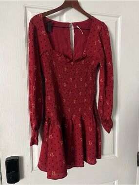 Free People Women's Sz L Boho Long Sleeve Tunic Blouse